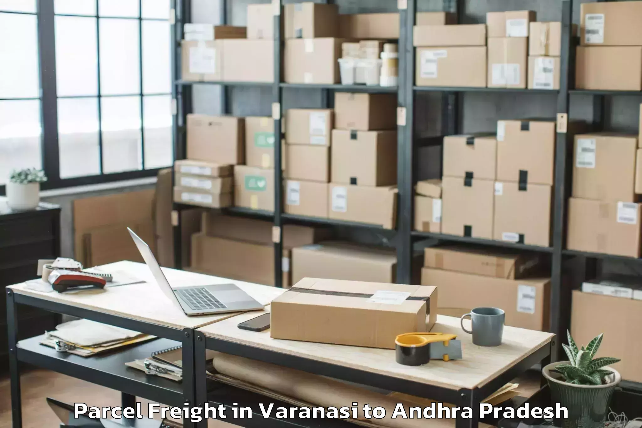 Book Varanasi to Biccavolu Parcel Freight